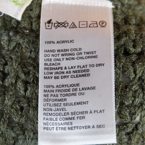 Staring at Stars Dark Green Loosely Knit Long Cardigan Sweater Size Medium - Picture 8 of 8